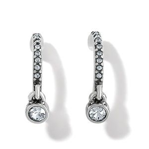 NWT Brighton Illumina Lights Allure Silver Plated Hoop Post Earrings w Crystals